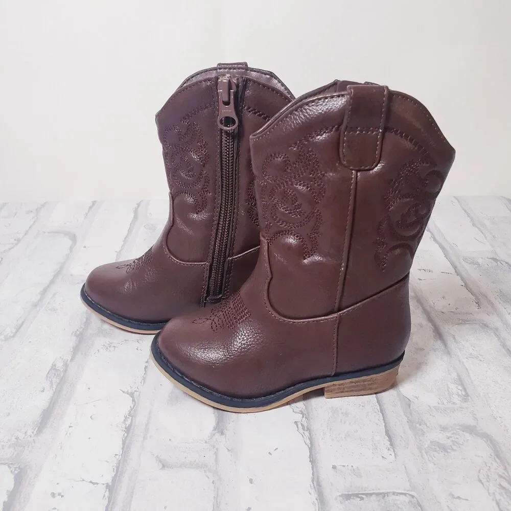 Cat & Jack Brown Toddler Cow Girl Boots